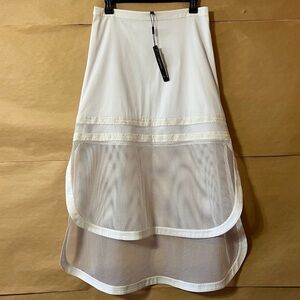Robert Rodriguez | NWT Kuba Embroidered Midi Skirt Tiered Mesh White Size 10